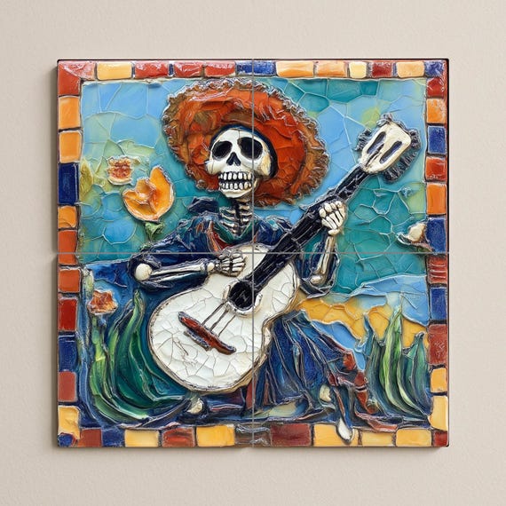 Mural de azulejos del Día de los Muertos — vista 4