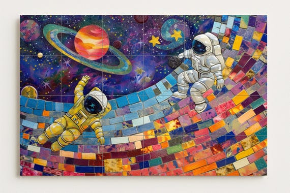 Mosaico de astronauta estelar — vista 2