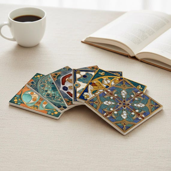 Gaudí Barcelona Ceramic Coaster Set — vista 4