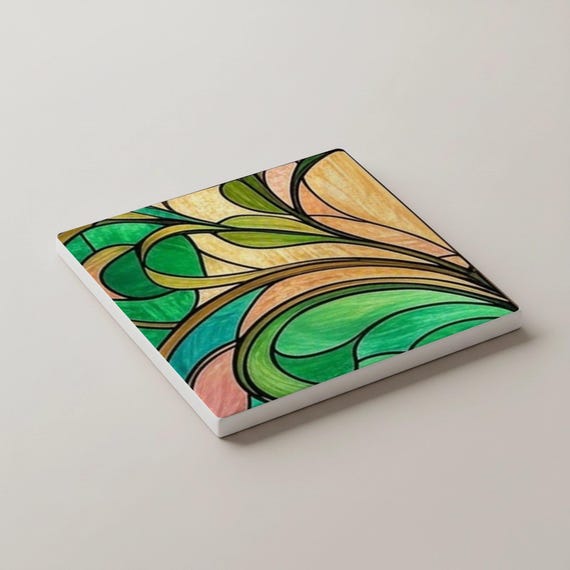 Art Nouveau, mosaico floral, decoración botánica — vista 2