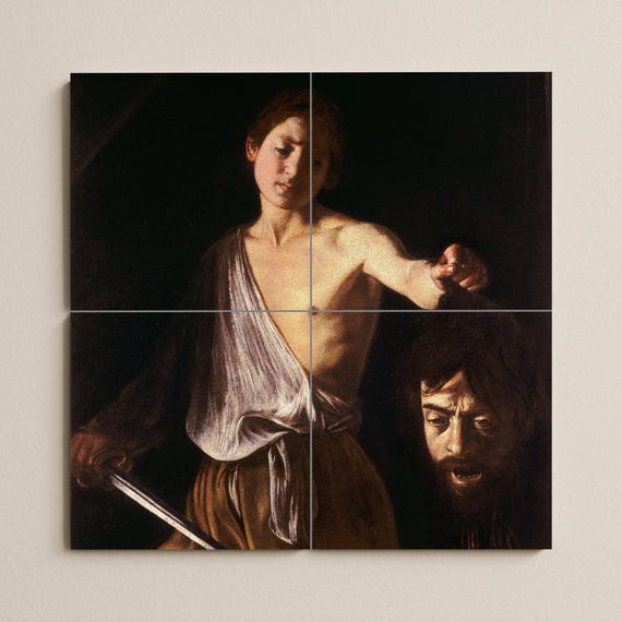 David con la cabeza de Goliat de Caravaggio — vista 2