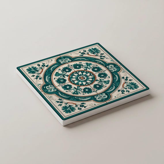 Medallón asiático / Juego de posavasos de azulejos orientales / Decora — vista 4