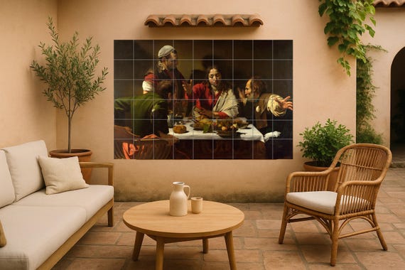 Mural de cerámica "La cena de Emaús"