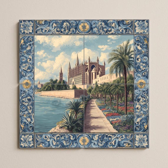 Mural de azulejos de la Catedral de Palma — vista 3