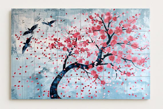 Mural de flores de cerezo — vista 2