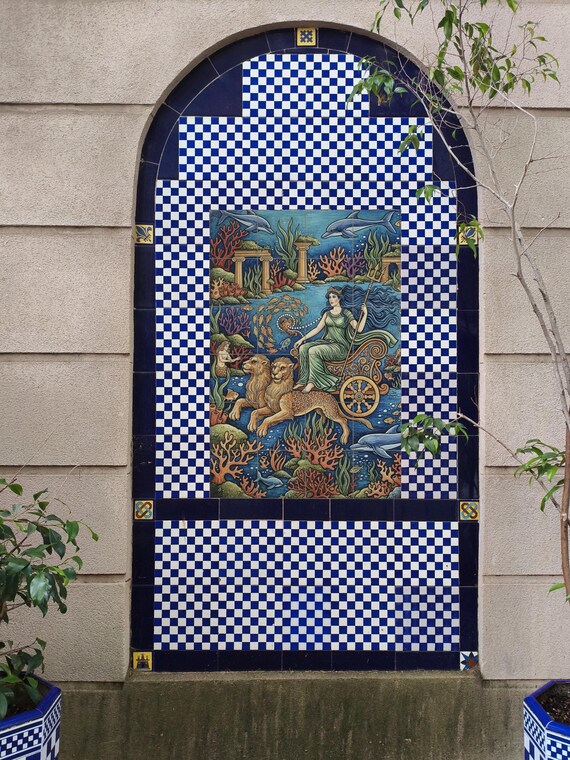 Mural de cerámica de Anfitrite, diosa del mar