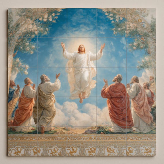 Mural de azulejos de la Ascensión de Cristo — vista 2