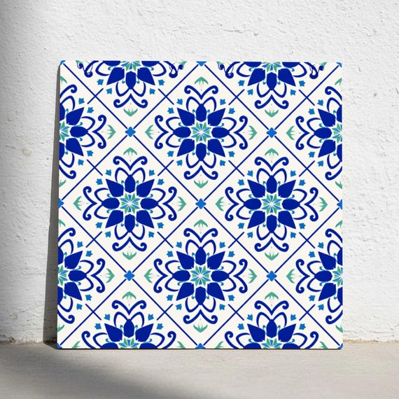 Santorini azul floral