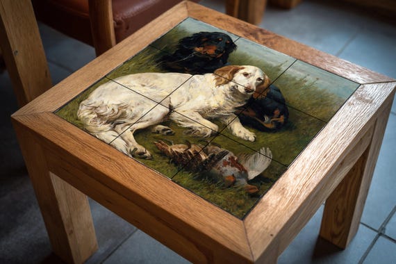 Mural de azulejos de perros de caza — vista 4