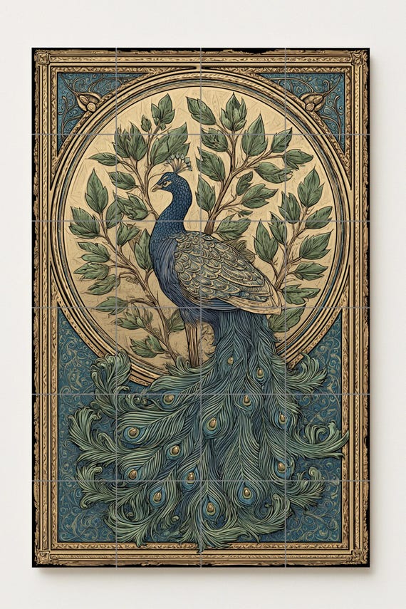 Mural cerámico "Esplendor de pavo real" — vista 2