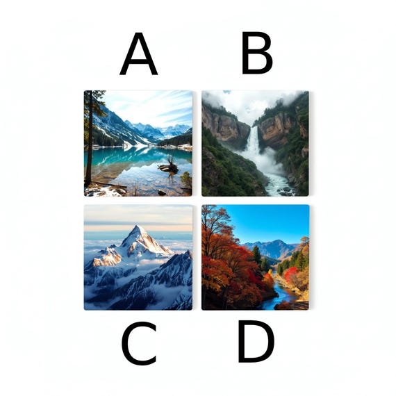 Paisaje, posavasos de azulejos de montaña y naturaleza, decoración de  — vista 2
