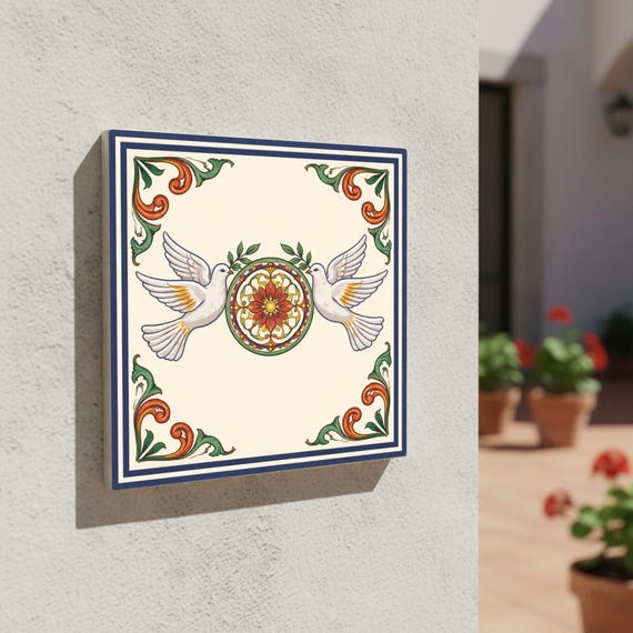 Meissen, Germany Dove — Azulejo decorativo de Cerámicas La Noria