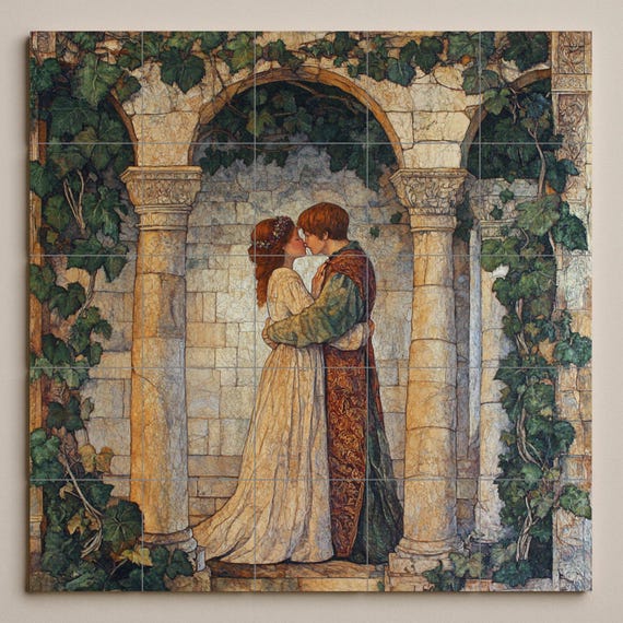 Mural cerámico de romance shakespeariano — vista 3