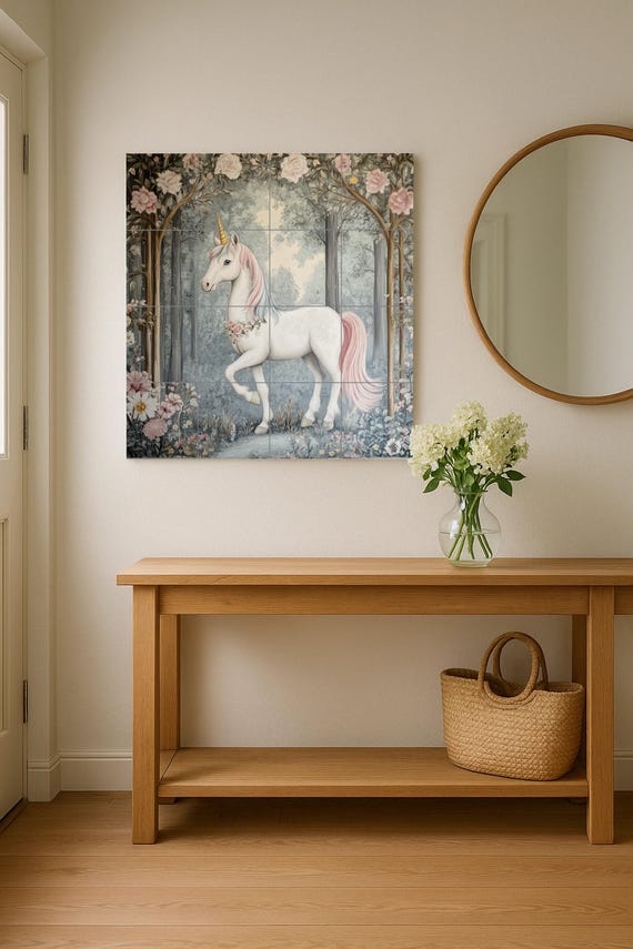Mural de azulejos de unicornio encantado — vista 2