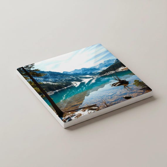 Paisaje, posavasos de azulejos de montaña y naturaleza, decoración de  — vista 4