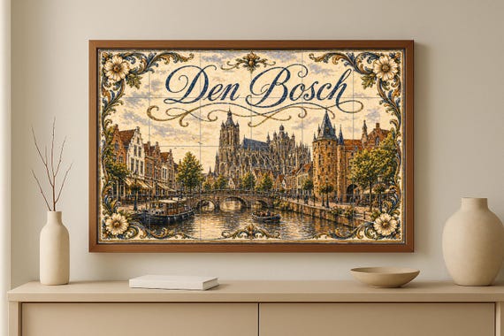 Mural de azulejos de cerámica de la catedral de San Juan de Den Bosch, Países… — vista 2