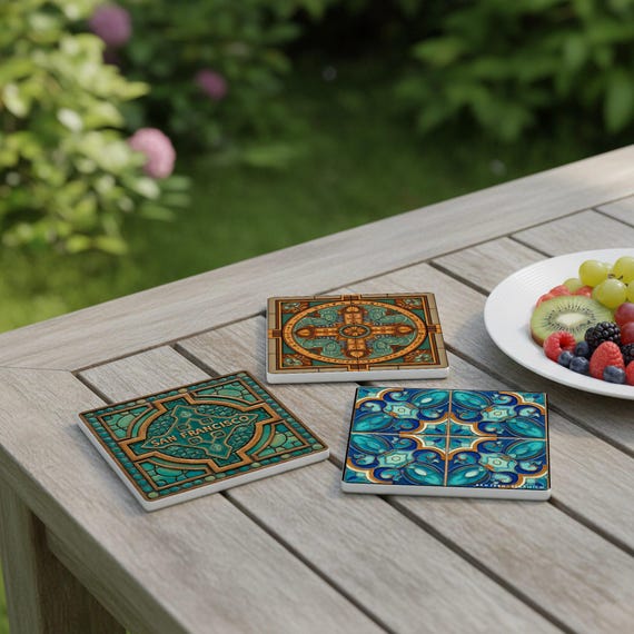 San Francisco / Juego de posavasos de azulejos de arte y artesanía / R — vista 3