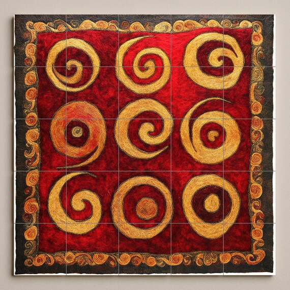 Mural cerámico Espiral Dorada — vista 3