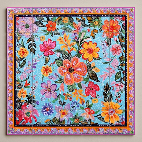 Mural cerámico de arte pakistaní con camiones — vista 3