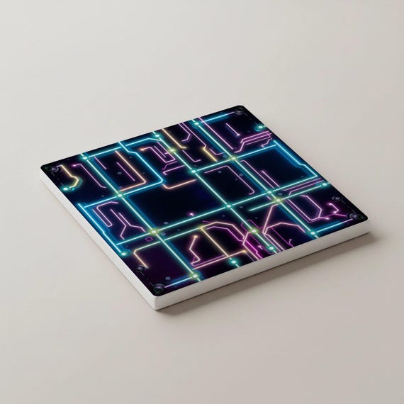 Cyberpunk, decoración de mesa con circuito impreso de neón — vista 4