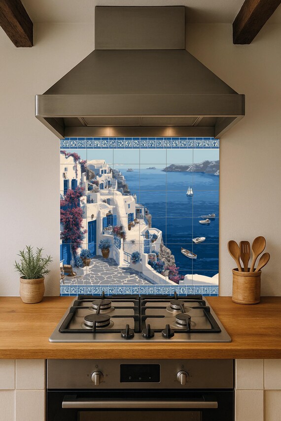 Mural costero de Santorini — vista 3