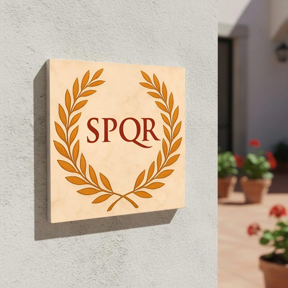 SPQR romano corona de laurel