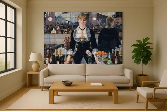 Un bar en el Folies-Bergère - Mural de azulejos de cerámica - Édouard Manet -…