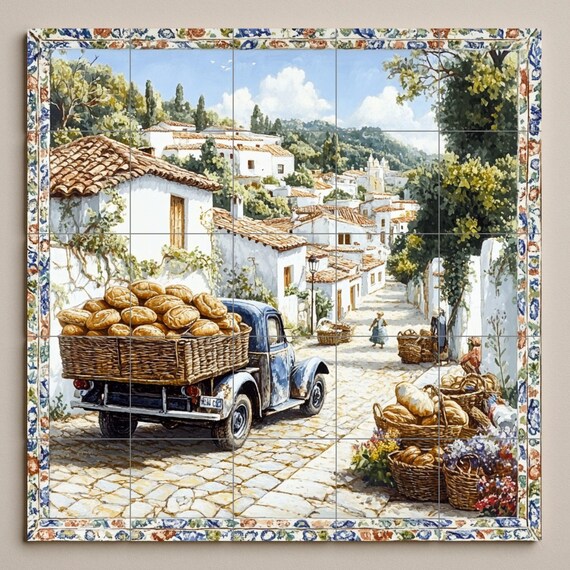 Mural cerámico de un pueblo del sur de Italia — vista 3