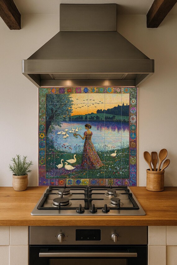 Mural cerámico Art Nouveau — vista 3