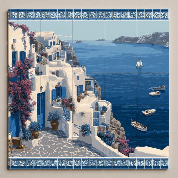 Mural costero de Santorini — vista 4
