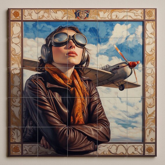 Mural cerámico de aviación — vista 3