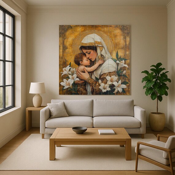 Mural cerámico de la Sagrada Madre y el Niño — vista 2