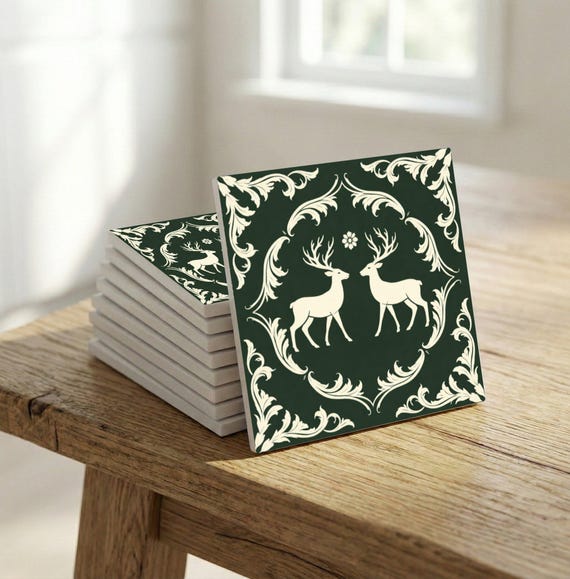 Forest Stag — Azulejo decorativo de Cerámicas La Noria