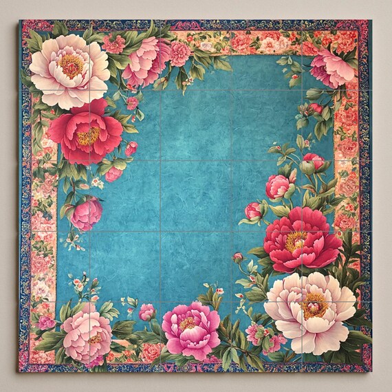 Mural cerámico floral — vista 3