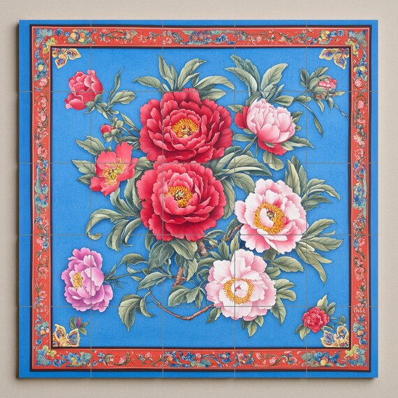 Gran mural floral de cerámica — vista 2