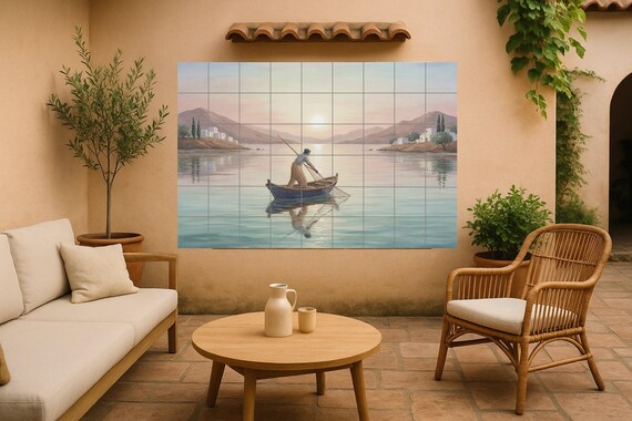 Pescador al amanecer — vista 3