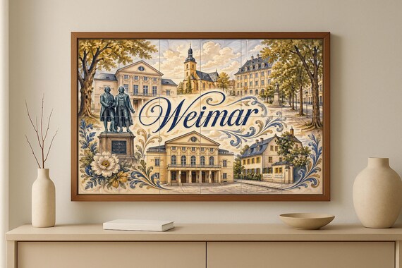Mural de azulejos de cerámica de la República de Weimar, Alemania, arte mural… — vista 3
