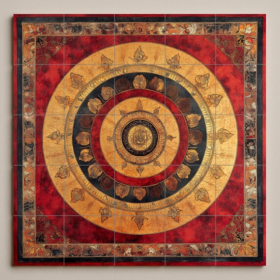 Mural cerámico de mandala nepalí — vista 3