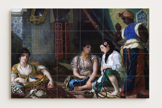 Mural de azulejos de cerámica "Mujeres de Argel"