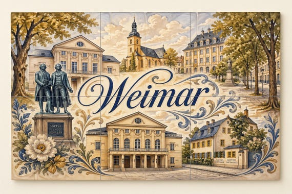 Mural de azulejos de cerámica de la República de Weimar, Alemania, arte mural…