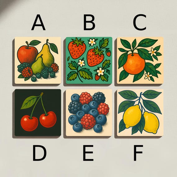Frutas botánicas / Decoración de cocina vintage — vista 2