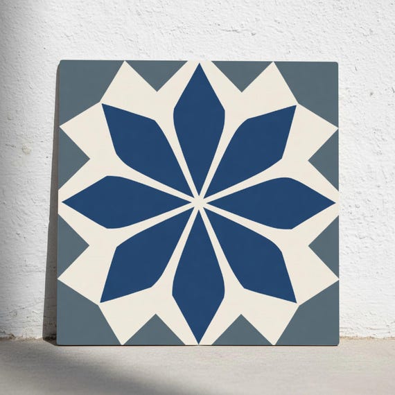 Lille floral geométrico — Azulejo decorativo de Cerámicas La Noria