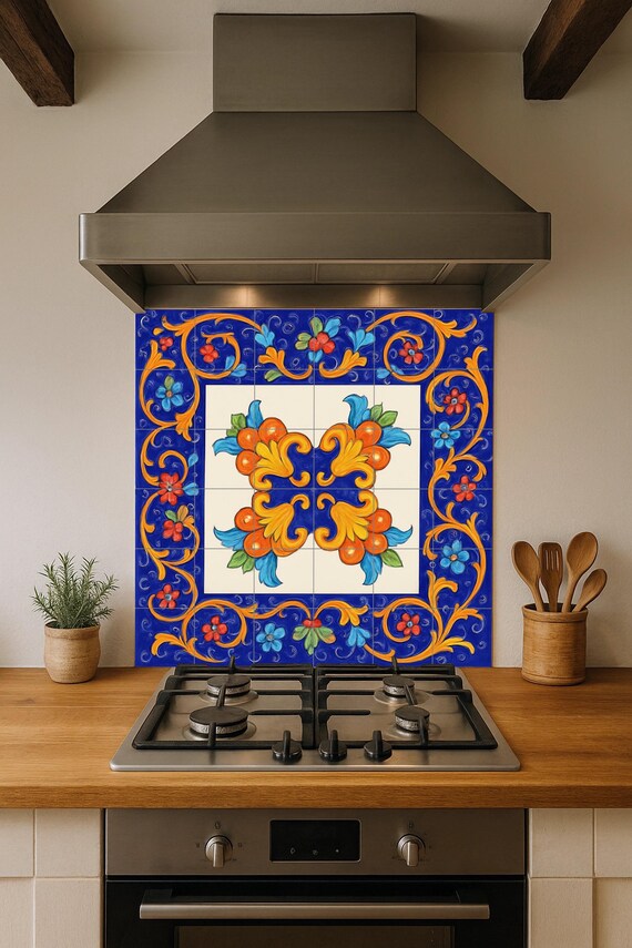 Mural de azulejos florales sicilianos — vista 4