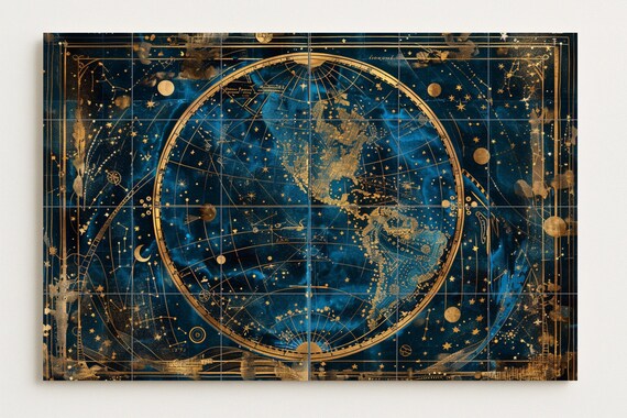 Mural de azulejos con mapa celestial — vista 2