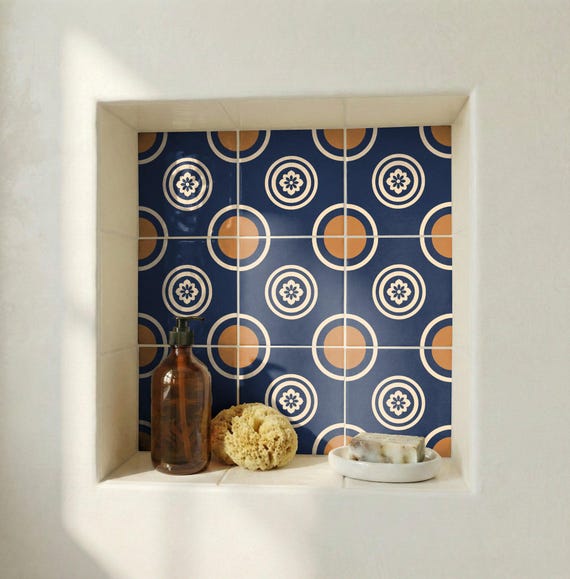 Azul medallón — Azulejo decorativo de Cerámicas La Noria