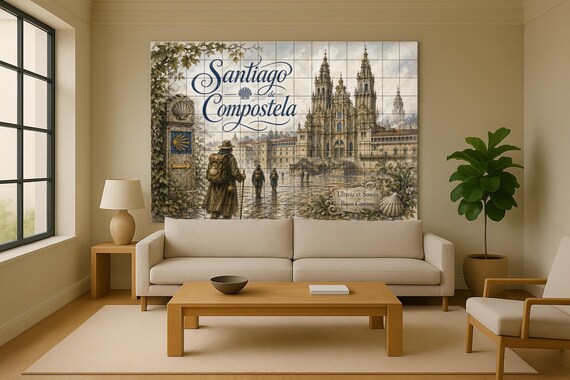 Mural de azulejos cerámicos de la Catedral de Santiago de Compostela, decorac… — vista 2