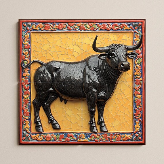 Mural cerámico de un toro majestuoso — vista 2