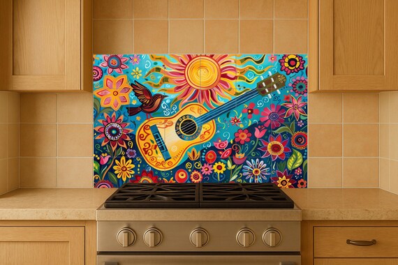 Mural de guitarra folklórica — vista 4
