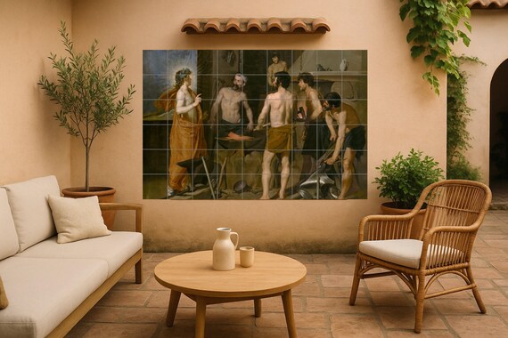 Mural de azulejos de cerámica La fragua de Vulcano — vista 4