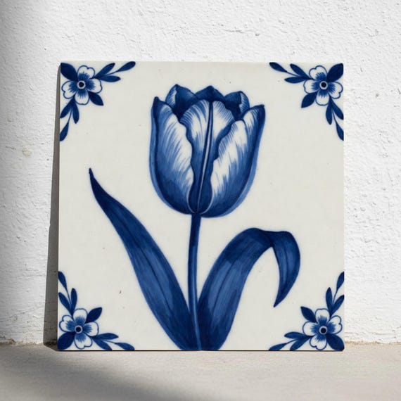 Tulipán en azul de Delft